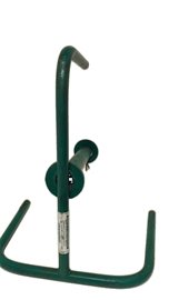 Greenlee 405 Rope Stand. Welded steel frame with washer and spring clip to hold reels. Fits rope reels up to 10 inches in diameter and 6 inches in width. Spindle diameter is 1-1/2 inches. Used for organizing and rewinding rope.