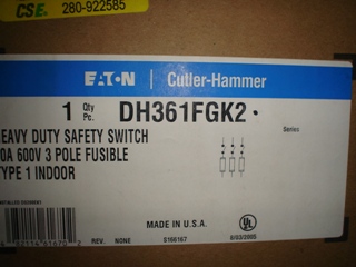 Cutler-Hammer DH361FGK2 WITH 1-NO AND 1-NC AUX. CONTACT